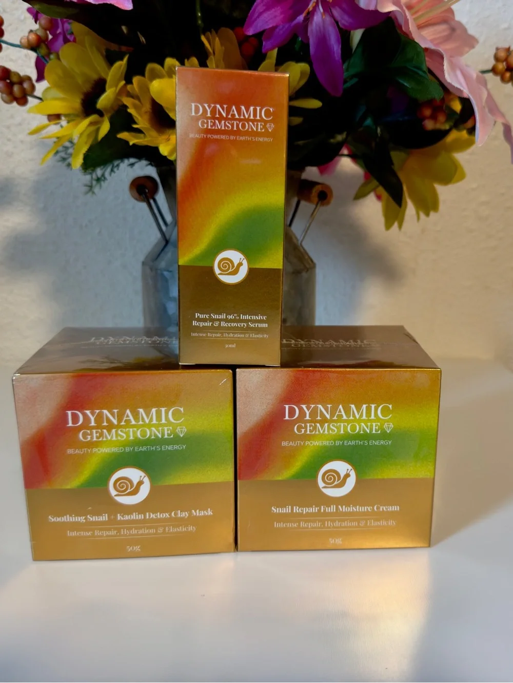 Dynamic Gemstone Concentrated Snail Repair Set, Cream, Serum & Mask